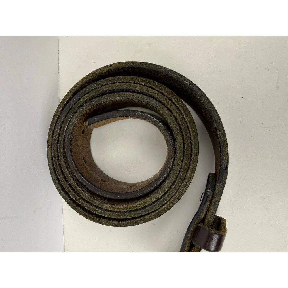 Amish Handcrafted Brown Leather Belt USA Heavy Duty Roller Buckle Distressed